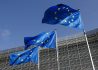European Union flags flutter outside the EU Commission headquarters in Brussels